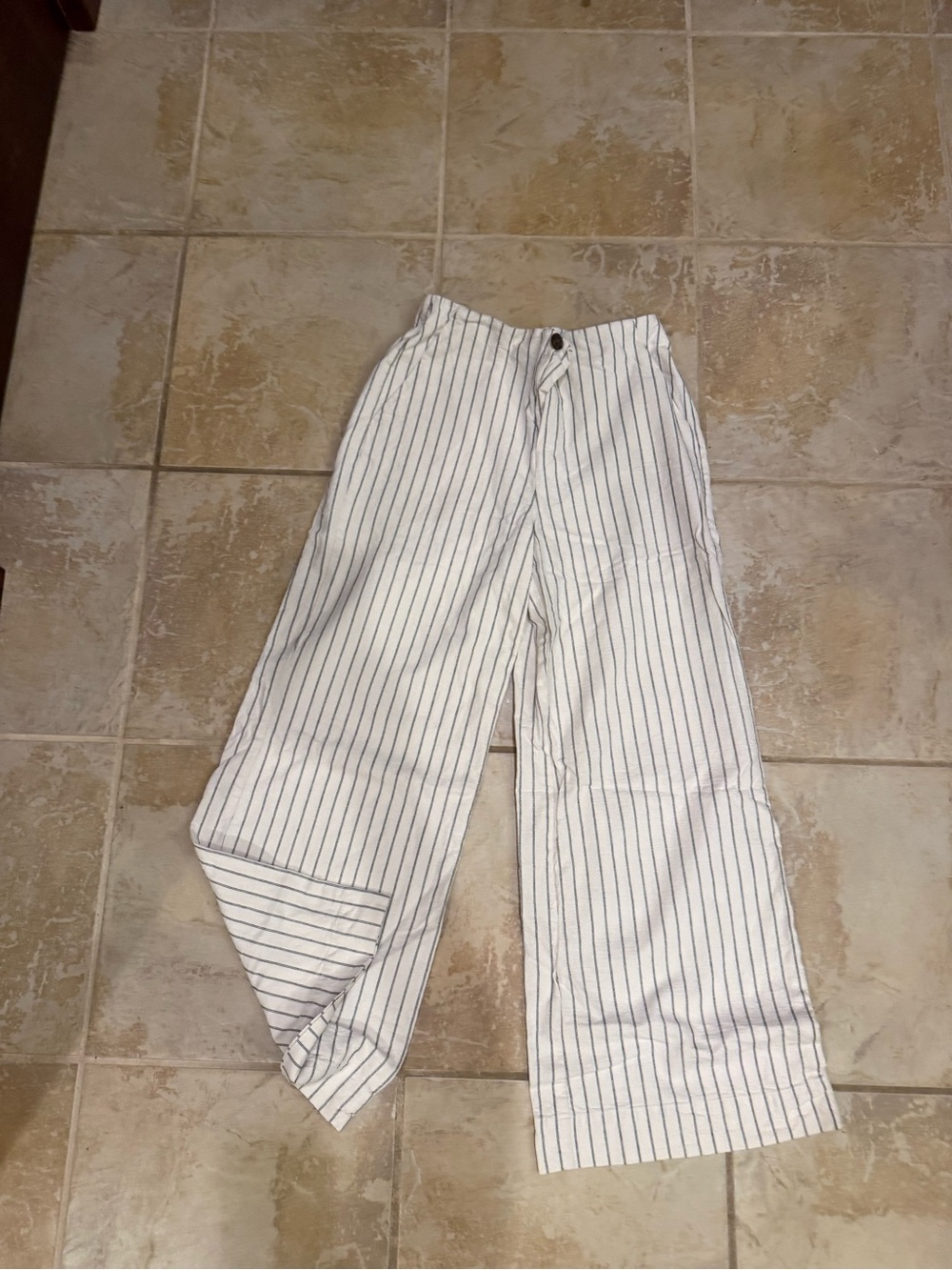 a new day White Wide-Leg Pinstripe Pants